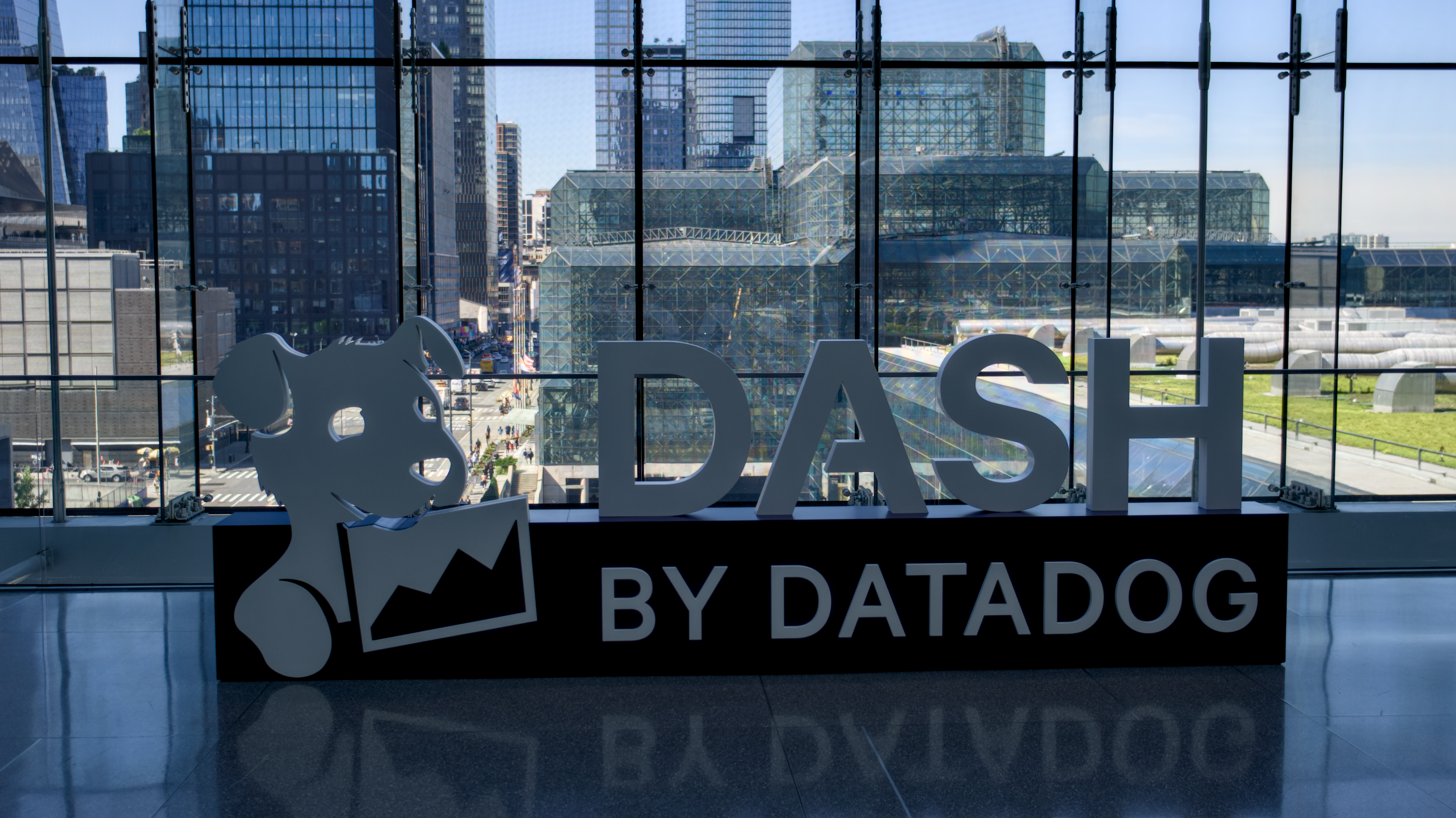 The Datadog DASH sign on the sessions floor The Datadog DASH sign on the sessions floor