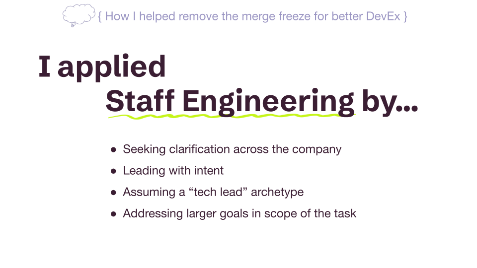 Staff Engineering principles applied in Story 1