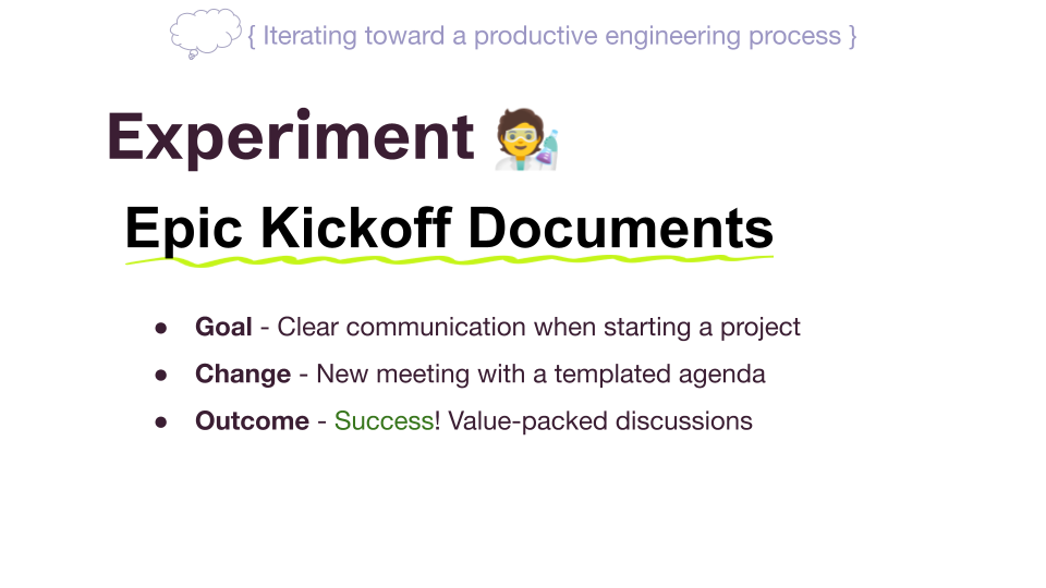 Experiment: Epic Kickoff Documents