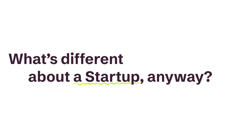 What's different about a Startup, anyway?